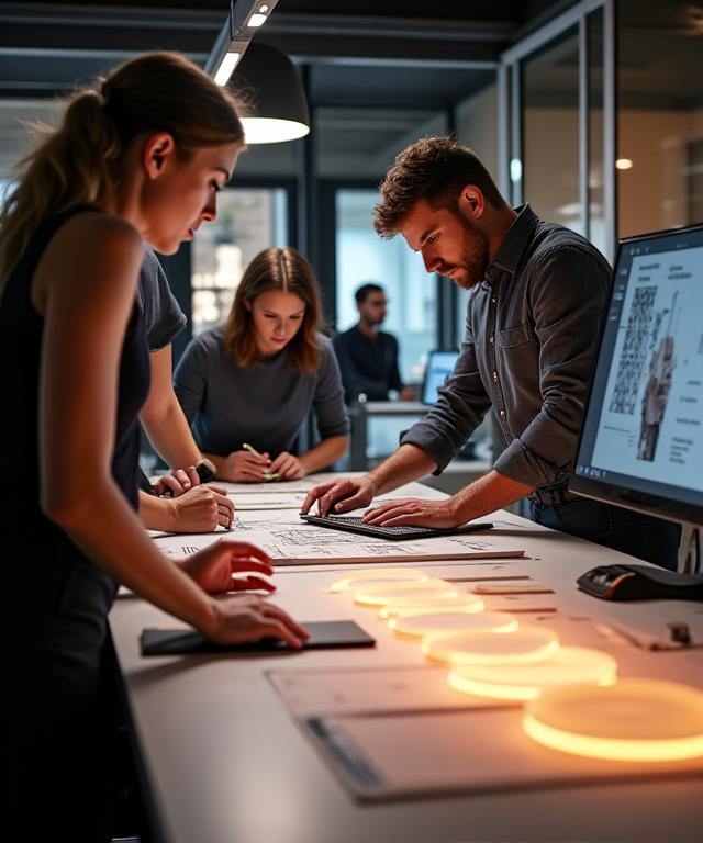 Il team di Ottica Del Gusto durante una sessione di progettazione